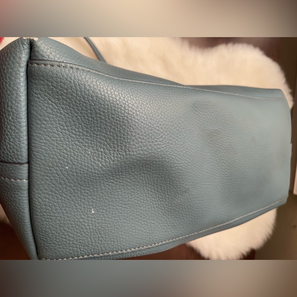 Coach Teal Leather Tote Bag - Picture 10 of 12